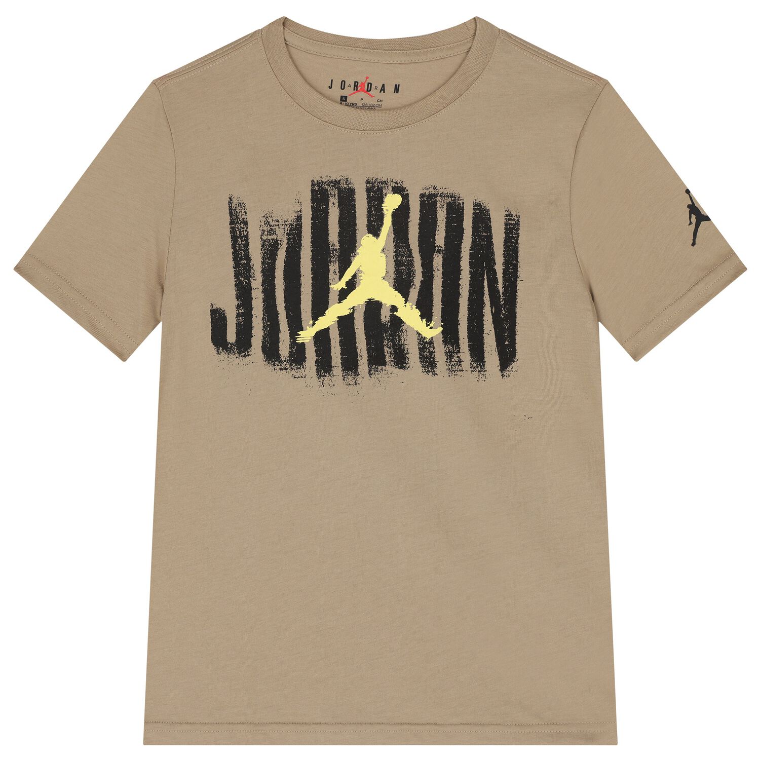 Boys Beige & Black Jordan Logo T-Shirt, 2, hi-res
