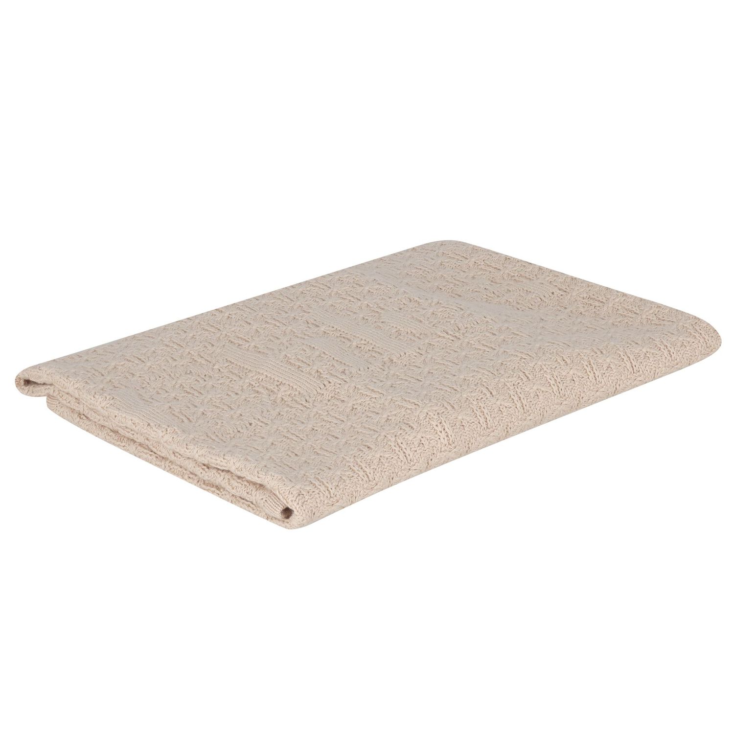 Beige Knit Logo Baby Blanket , 1, hi-res