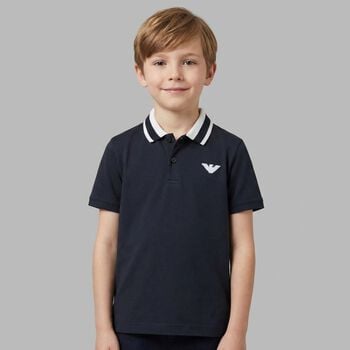Boys Navy Blue Logo Polo Shirt 