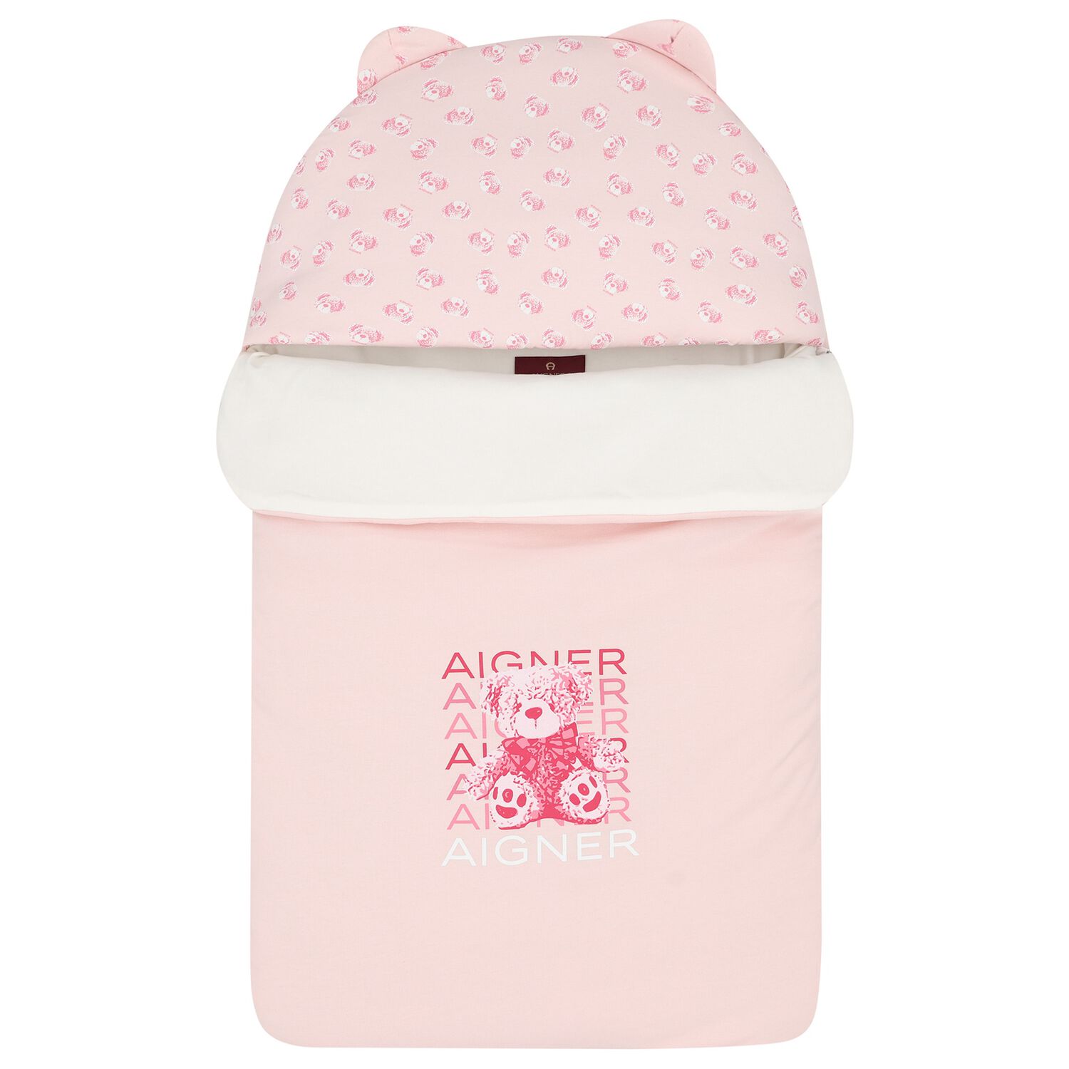 Baby Girls Pink & Ivory Teddy Bear Logo Baby Nest, 3, hi-res