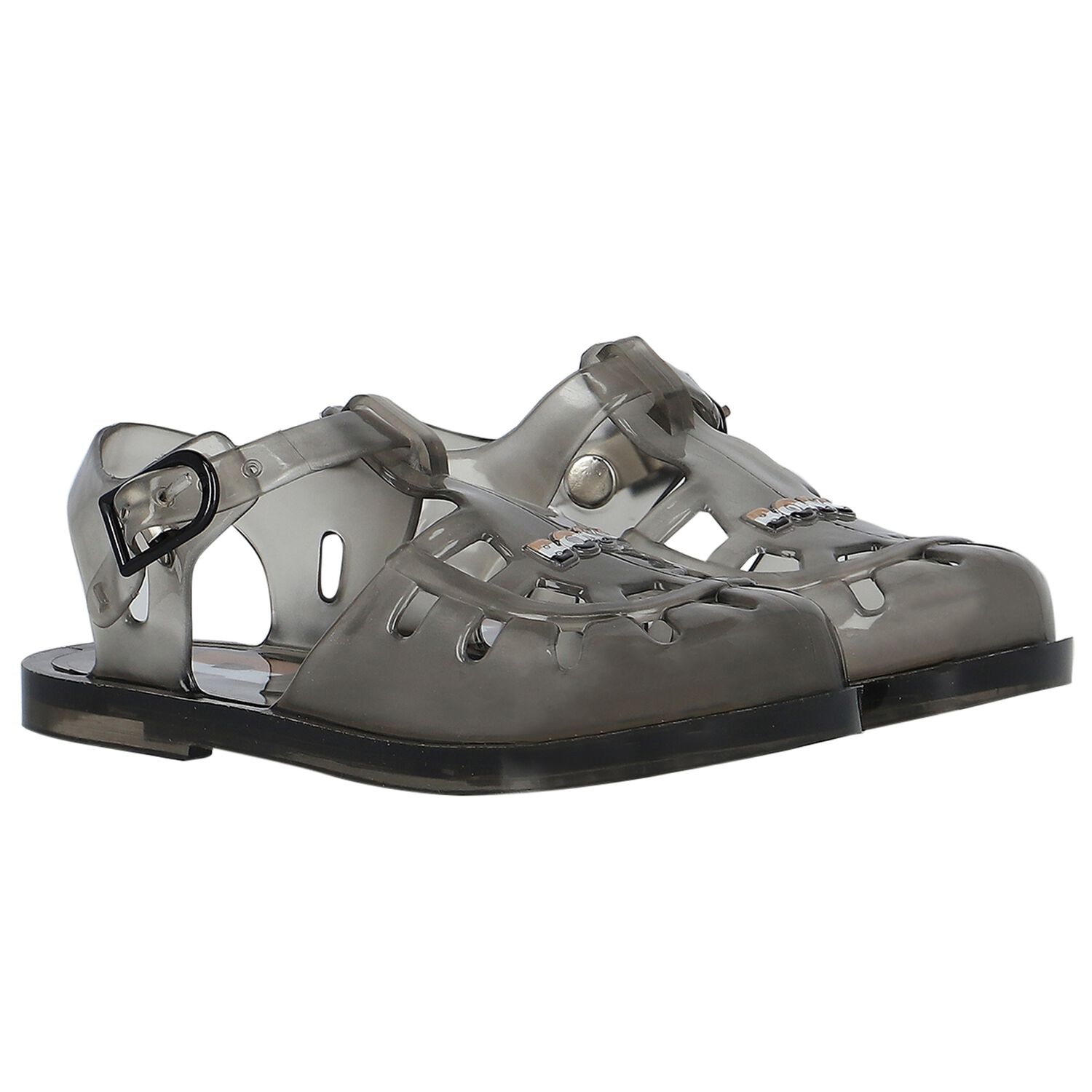 Boys Black Logo Jelly Sandals, 1, hi-res image number null