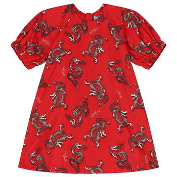 Girls Red Logo Dress