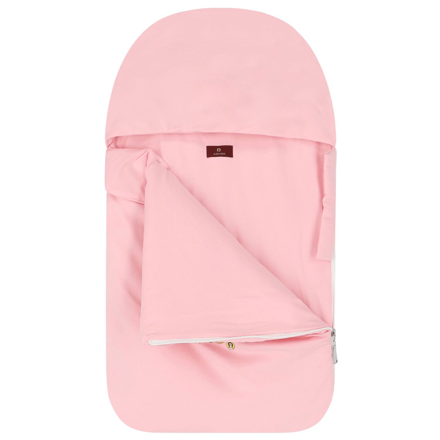 طقم بنات بالشعار باللون الوردي, 1, hi-res