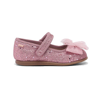 Younger Girls Rose Gold Bow Shoes