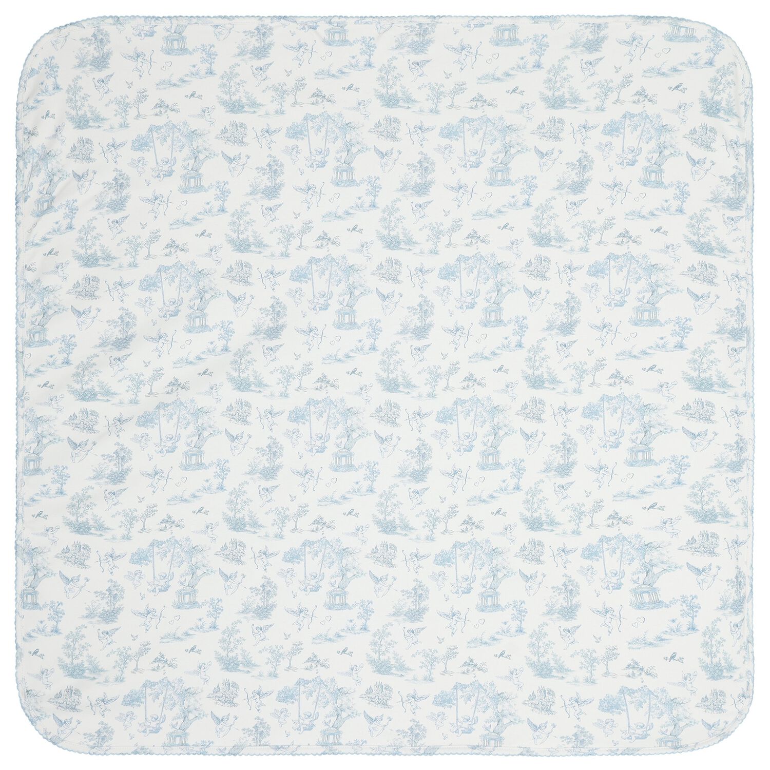 Baby Boys White & Blue Blanket, 1, hi-res