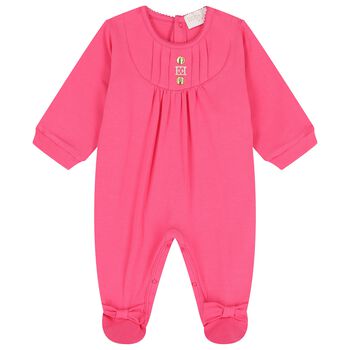 Baby Girls Pink Logo Babygrow