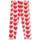 Girls White & Red Heart Leggings Set, 1, hi-res
