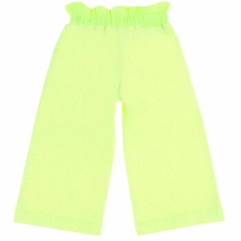 Girls Neon Yellow Wide Leg Trousers