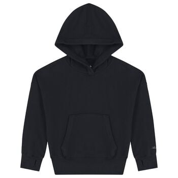 Girls Navy Blue Logo Hooded Top