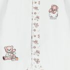 White & Beige Teddy Bear Babygrow, 1, hi-res