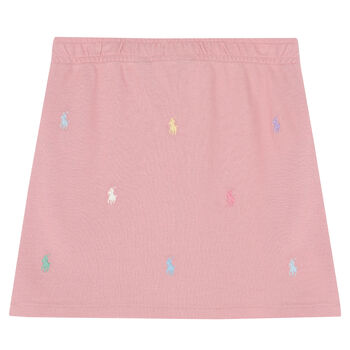 Girls Pink Logo PiquÃƒÂ© Skirt