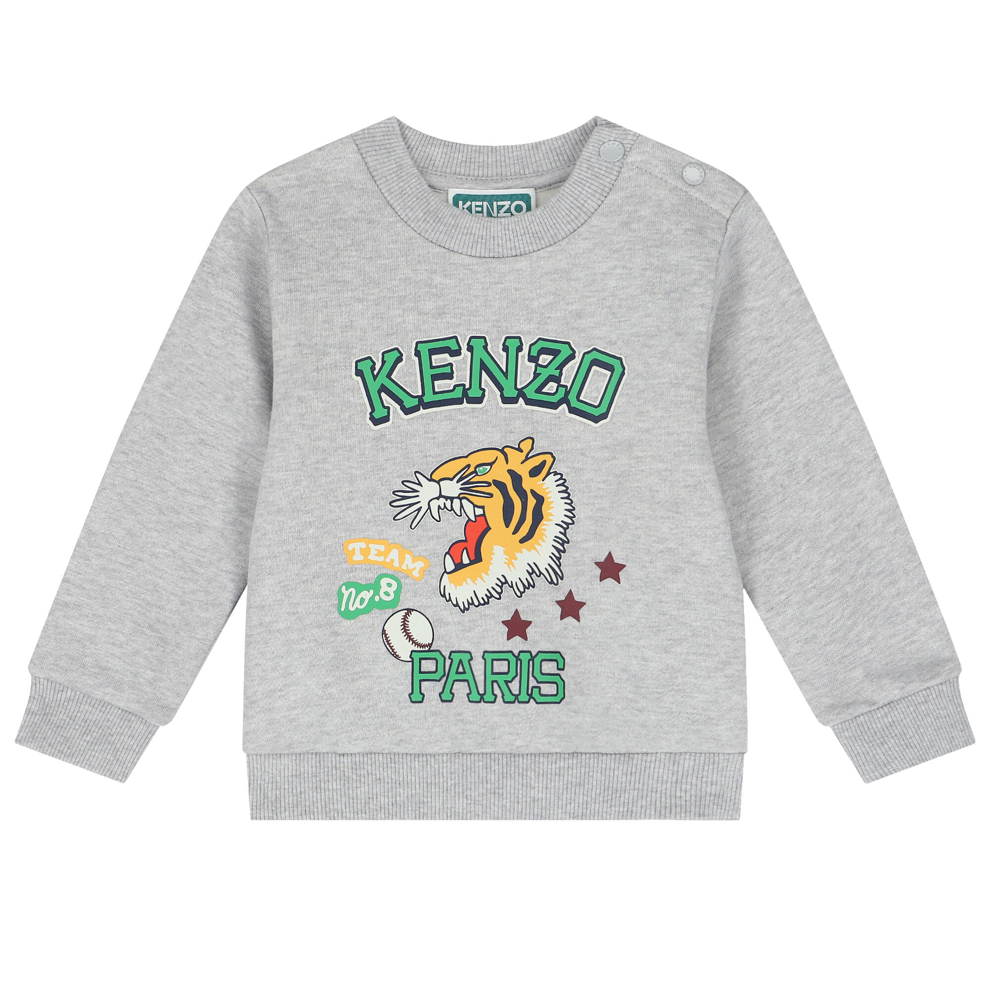 KENZO KIDS Younger Boys Grey Varsity Tiger Logo Tracksuit