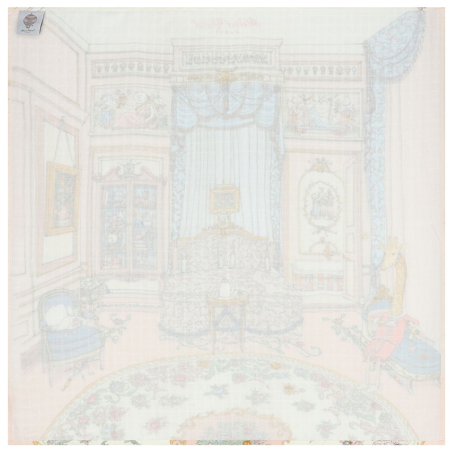 Baby Girls Pink French Bedroom Swaddle Carré Blanket, 1, hi-res image number null