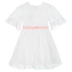 Girls Ivory Chiffon Dress, 1, hi-res