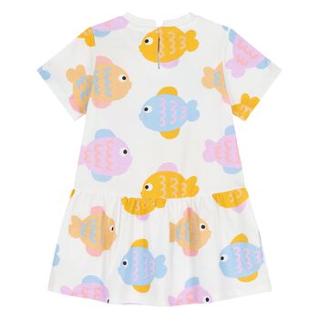 Younger Girls White Fish Dress