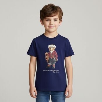 Boys Blue Polo Bear T-Shirt