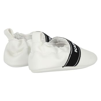 White Logo Baby Pre Walker Shoes