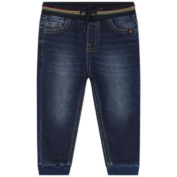 Younger Boys Navy Blue Denim Joggers