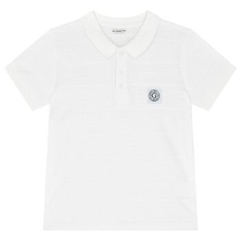 Boys White Logo Polo Shirt