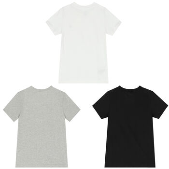 Boys Black, Grey & White Logo T-Shirts ( 3-Pack )