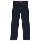 Boys Navy Blue Denim Jeans, 1, hi-res