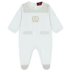 Baby Boys Blue & Gold Logo Babygrow Gift Set , 2, hi-res