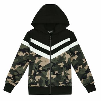 Boys Camouflage Hooded Top