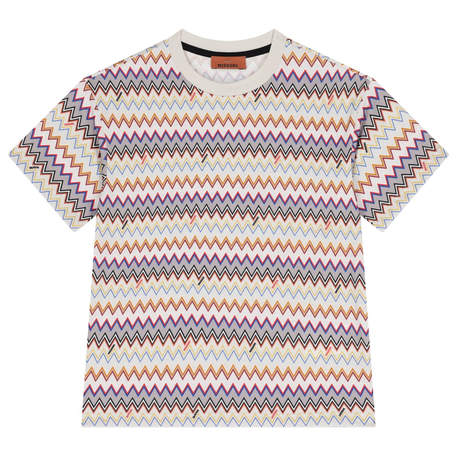 Boys Beige Zigzag T-Shirt, 1, hi-res