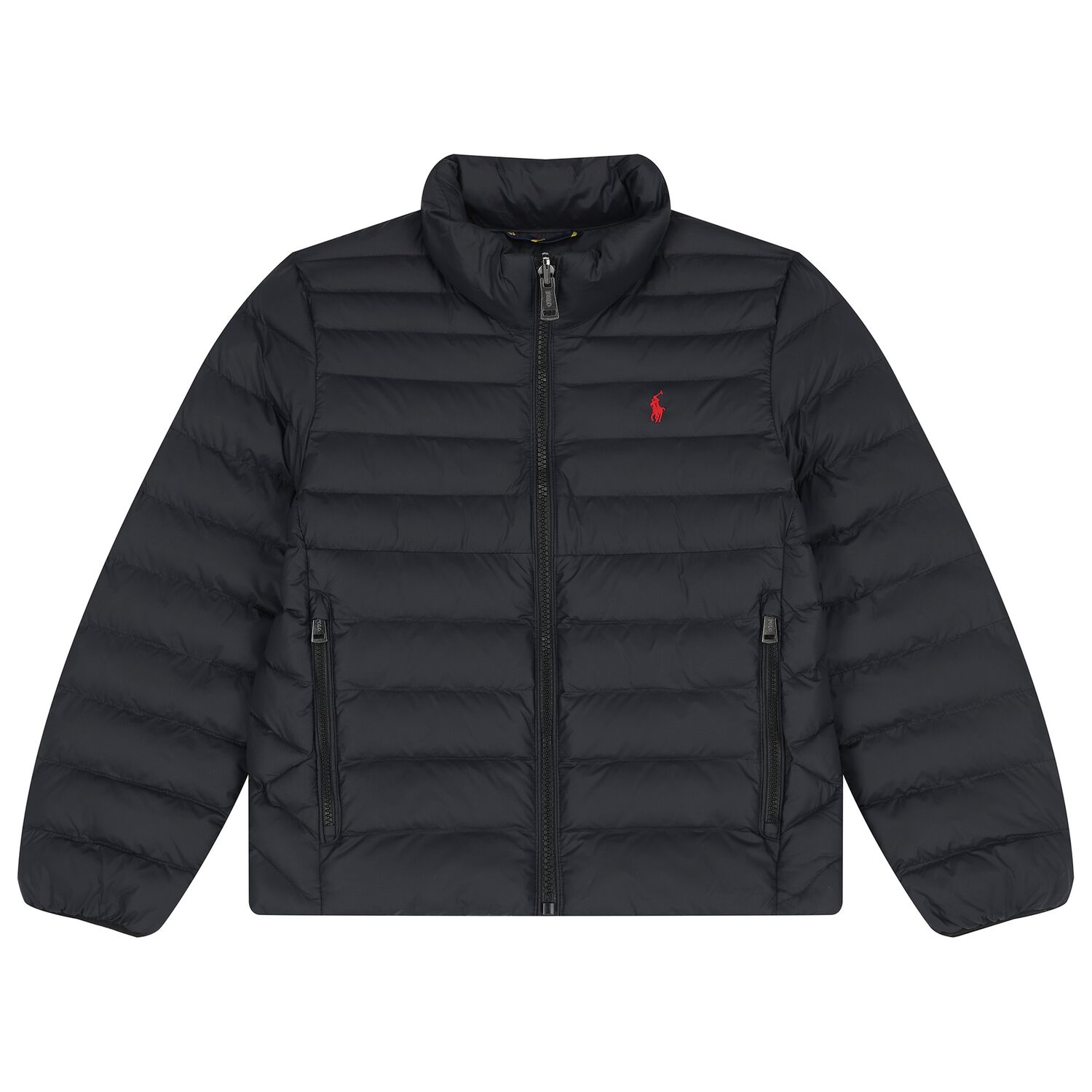 Boys Black Logo Puffer Jacket, 1, hi-res image number null
