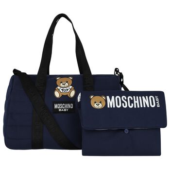 Navy Blue Teddy Bear Logo Baby Changing Bag