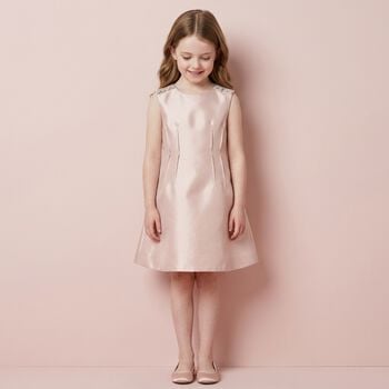Girls Pink Satin Dress Skirt