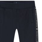 Boys Navy Blue Logo Joggers, 1, hi-res