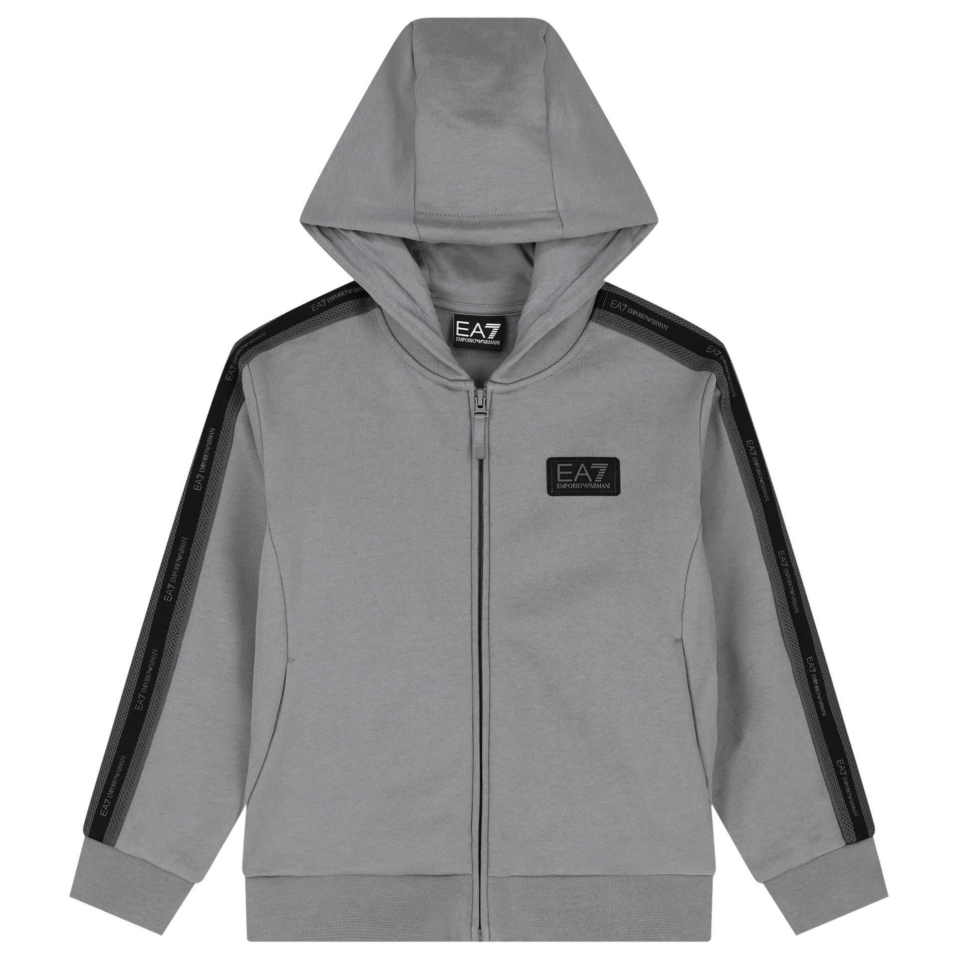 EA7 Emporio Armani フルジップパーカー グレー EA7 Emporio Armani Boys Grey & Black Logo Hooded Zip Up Top