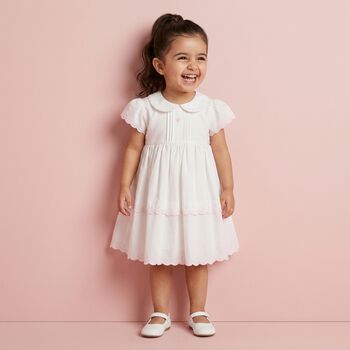 Baby Girls White Embroidered Dress