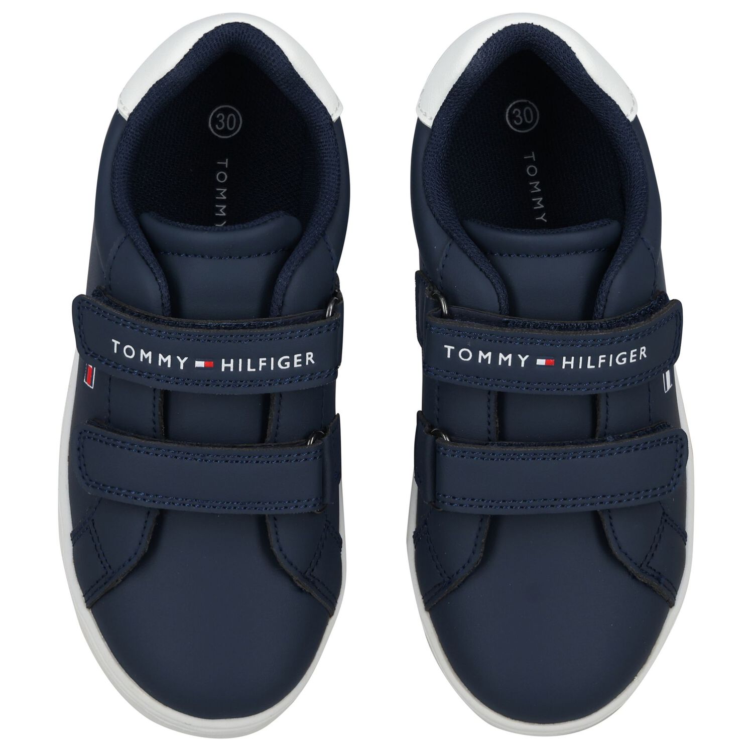 Boys Navy Blue Logo Trainers, 1, hi-res