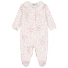 Baby Girls Ivory & Pink Teddy Bear Babygrow, 1, hi-res