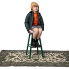 حذاء جلدي أسود بشعار للبنات, 1, hi-res