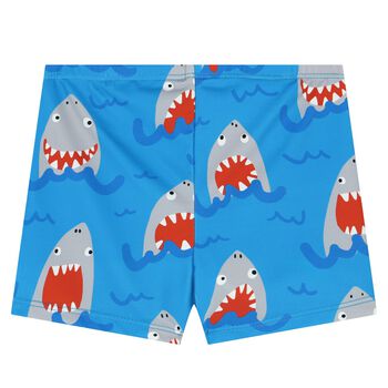 Younger Boys Blue Shark Swim Shorts