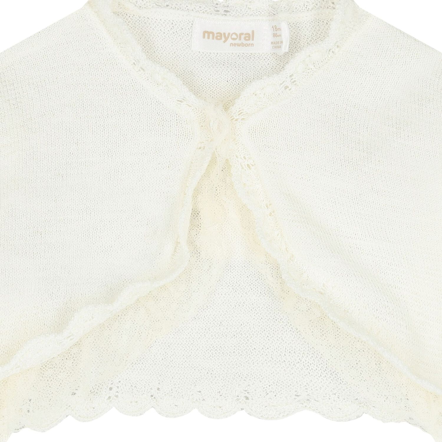 Baby Girls Ivory Knitted Cardigan, 1, hi-res