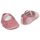 Baby Girls Pink Velvet Pre Walker Shoes, 3, hi-res