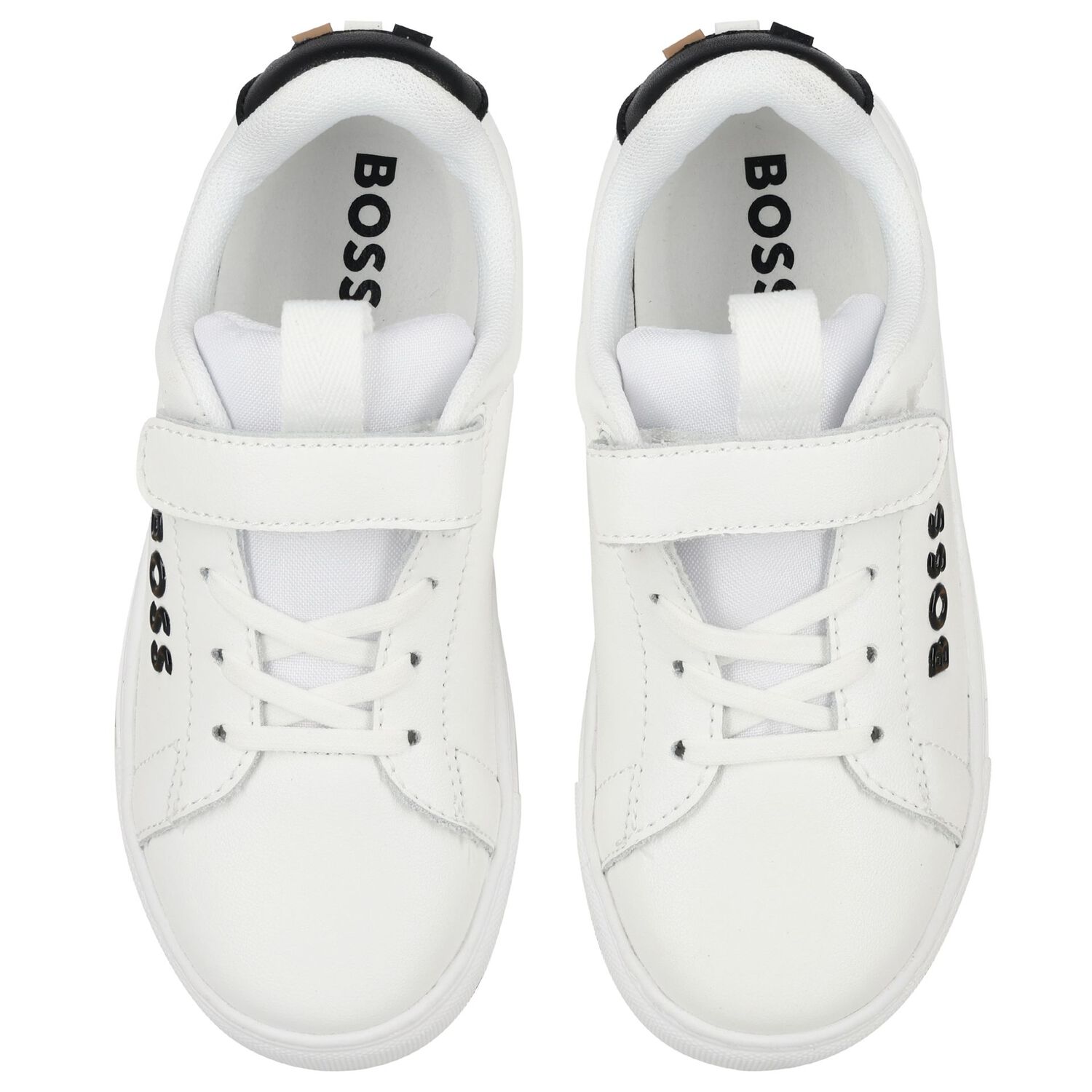 Boys White Logo Trainers, 2, hi-res