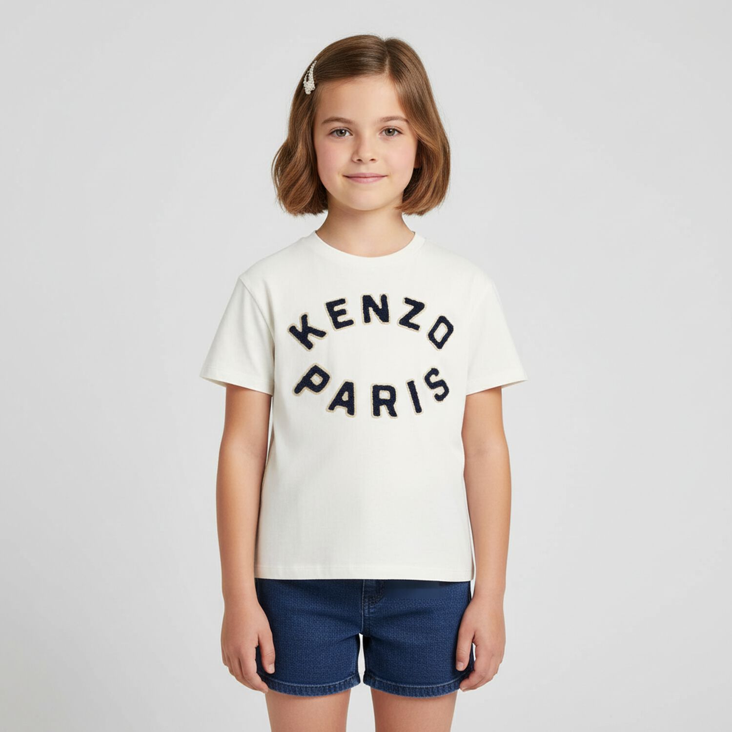 تيشيرت بالشعار باللون العاجي, 1, hi-res