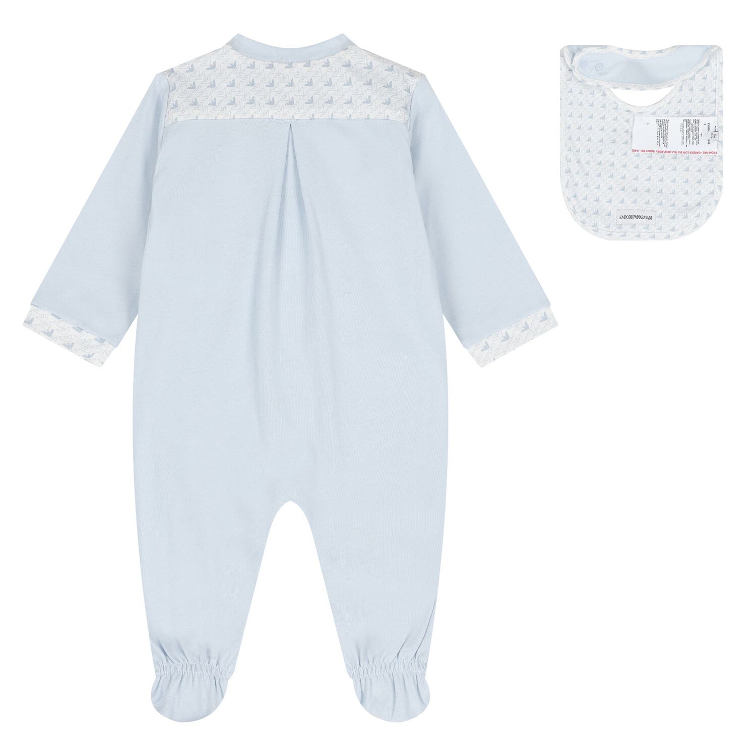 Baby Boys Blue & White Logo Babygrow Set, 3, hi-res