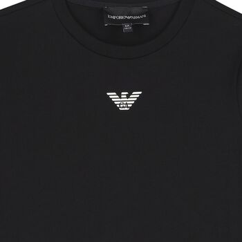 Boys Black Logo Long Sleeve Top