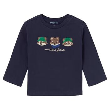 Younger Boys Navy Blue Long Sleeve Top
