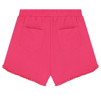 Girls Pink Fringe Shorts