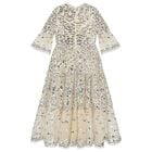Girls Beige & Silver Sequin Maxi Dress, 1, hi-res