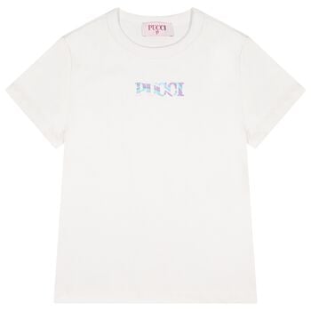 Girls White Logo T-Shirt
