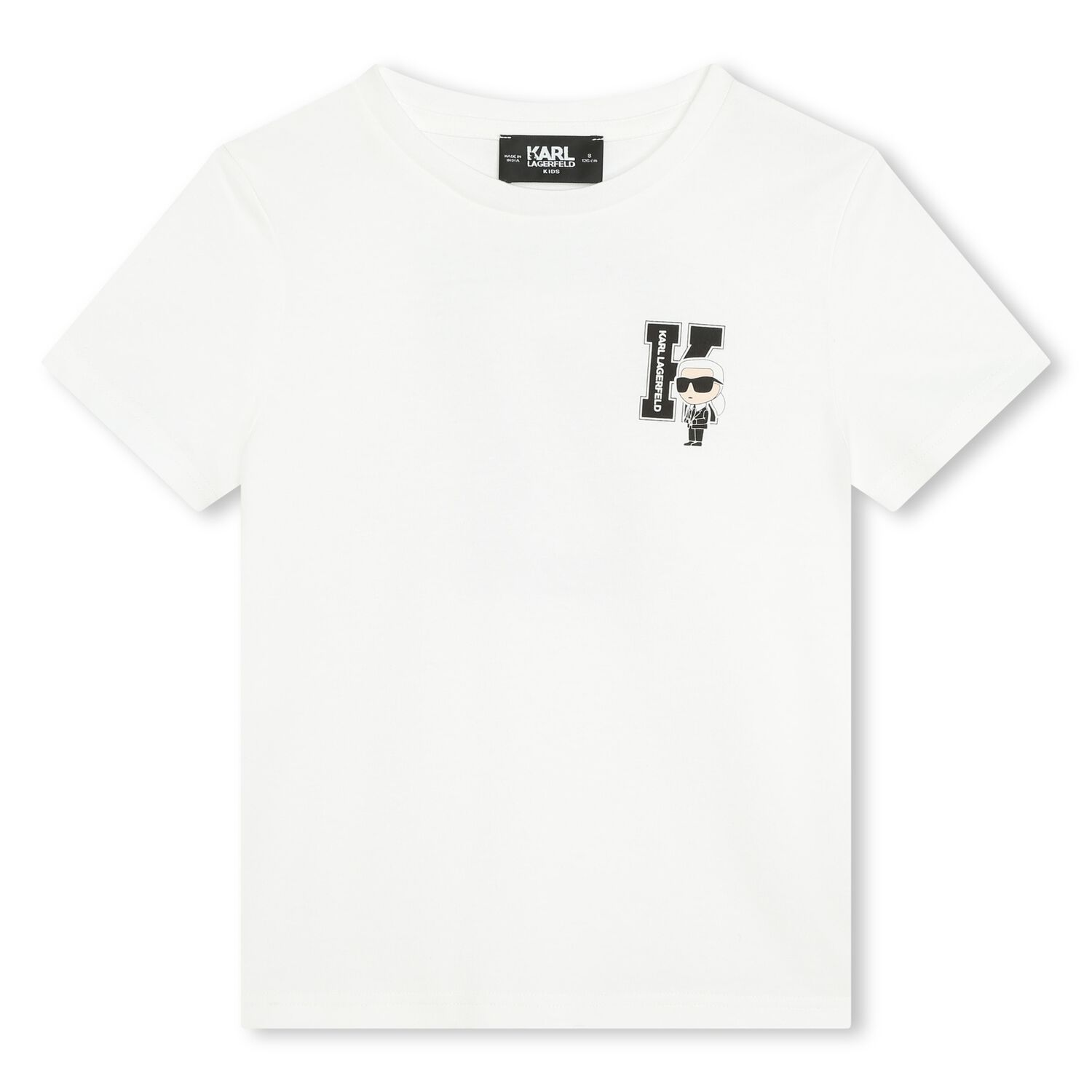 Boys White Ikonik Karl Logo T-Shirt, 1, hi-res image number null