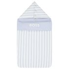 Baby Boys White & Blue Striped Logo Nest, 2, hi-res